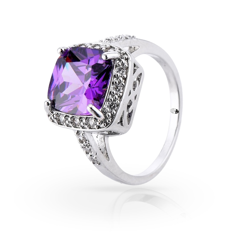 imagem #PURPLE STONE# ANEL FOLHEADO A PRATA 925S COM LINDOS CRISTAIS DE SWAROVSKI