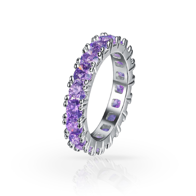 imagem #PURPLE ETERNITY# ANEL FOLHEADO A PRATA 925S COM CRISTAIS DE SWAROVSKI