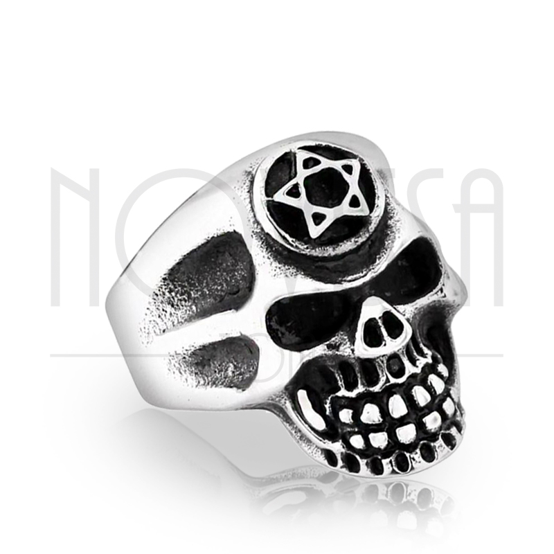 imagem MAGE SKULL, MACIÇO ANEL EM AÇO INOX