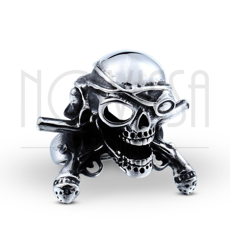 imagem PIRATE SKULL, MACIÇO ANEL EM AÇO INOX