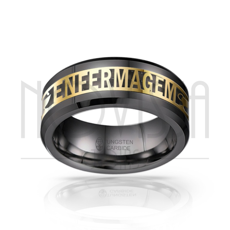 imagem ANEL DE ENFERMAGEM MAGNETIZADO A TITÂNIO COM INLAY DE FIBRA