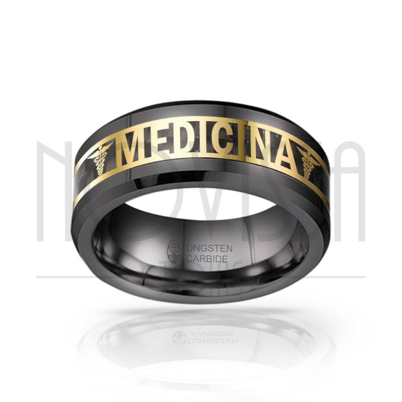 imagem ANEL DE MEDICINA MAGNETIZADO A TITÂNIO COM INLAY DE FIBRA