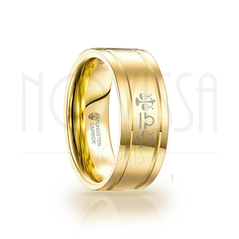 imagem ZODÍACO SIGNO DE LIBRA EM TUNGSTÊNIO MAGNETIZADAS A OURO 18K COM ACABAMENTO PREMIUM DE ALTO BRILHO