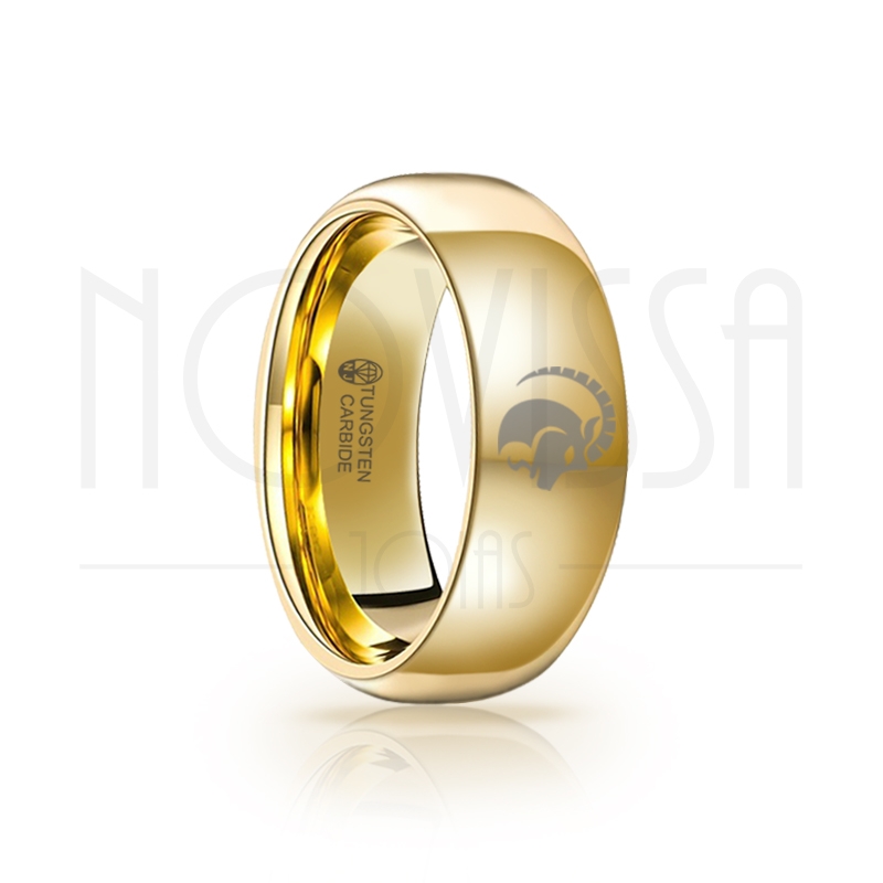 imagem ZODÍACO SIGNO DE CAPRICÓRNIO EM TUNGSTÊNIO MAGNETIZADAS A OURO 18K#  COM ACABAMENTO PREMIUM DE ALTO BRILHO