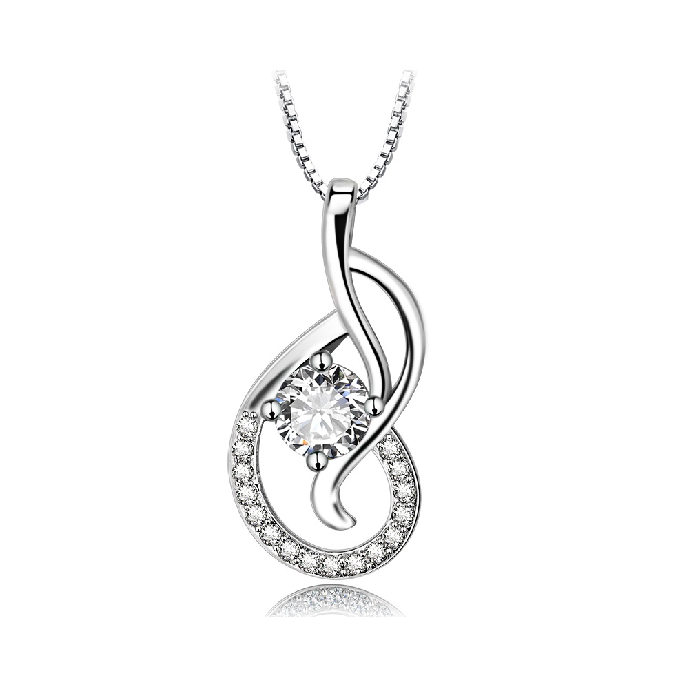 imagem DELICADO COLAR DE PRATA 925S COM UM LINDO CRISTAL DE SWAROVSKI