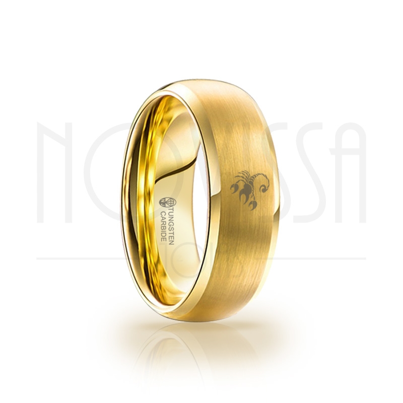 imagem ZODÍACO SIGNO DE ESCORPIÃO EM TUNGSTÊNIO MAGNETIZADAS A OURO 18K COM ACABAMENTO PREMIUM FOSCO