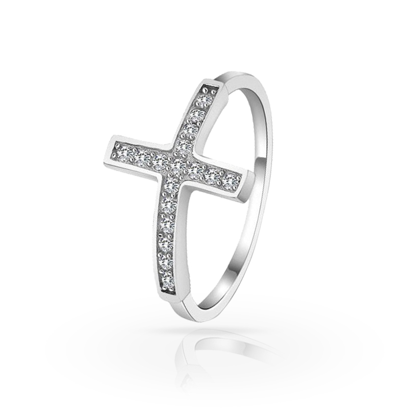 imagem CROSS ANEL DE PRATA 925S COM LINDOS CRISTAIS DE SWAROVSKI