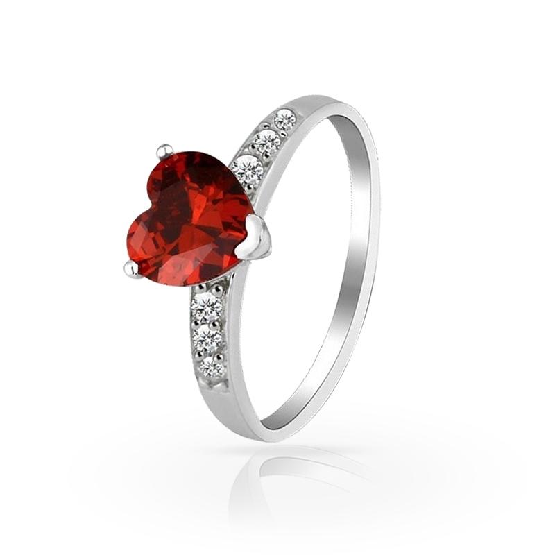 imagem #RED HEART# ANEL DE PRATA 925S COM LINDOS CRISTAIS DE SWAROVSKI 