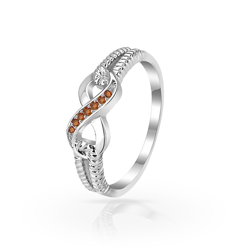 imagem INFINITY ORANGE ANEL DE PRATA 925S COM LINDOS CRISTAIS DE SWAROVSKI