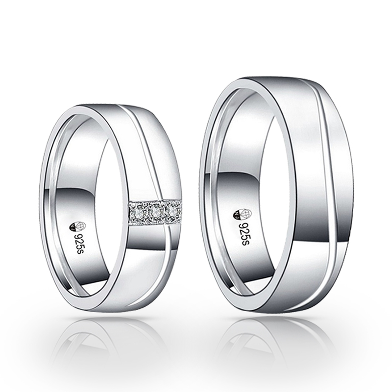 imagem LOVE LINE ALIANÇAS DE PRATA 925S COM OU SEM SWAROVSKI, ACABAMENTO DE ALTO BRILHO