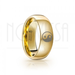 imagem YIN YANG ANEL DE TUNGSTÊNIO MAGNETIZADO A OURO 18K - ACABAMENTO PREMIUM EM ALTO BRILHO