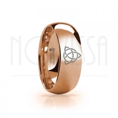 imagem TRIQUETRA ANEL DE TUNGSTÊNIO MAGNETIZADA A OURO ROSÉ COM ACABAMENTO PREMIUM DE ALTO BRILHO