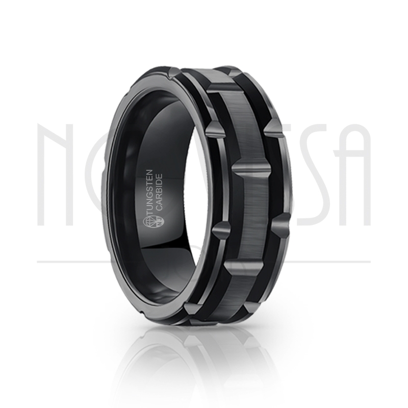 imagem BLACK TRITON EDITION - ALIANÇA DE TUNGSTÊNIO COM ACABAMENTO PRETO FOSCO