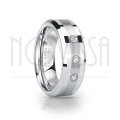 imagem SILVER SHINE - ANEL DE TUNGSTÊNIO MAGNETIZADA A PRATA 925S COM SWAROVSKI