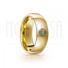 imagem C-3PO ANEL DE TUNGSTÊNIO MAGNETIZADO A OURO 18K - ACABAMENTO DE ALTO BRILHO