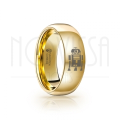 imagem R2-D2 DE TUNGSTÊNIO MAGNETIZADO A OURO 18K - ACABAMENTO DE ALTO BRILHO