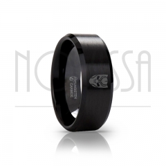 imagem PANTERA NEGRA - BLACK EDITION SQUARE - ANEL DE TUNGSTÊNIO COM ACABAMENTO PRETO FOSCO