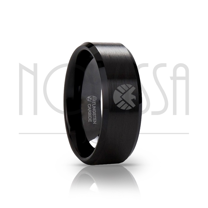 imagem SHIELD - BLACK EDITION SQUARE - ANEL DE TUNGSTÊNIO COM ACABAMENTO PRETO FOSCO