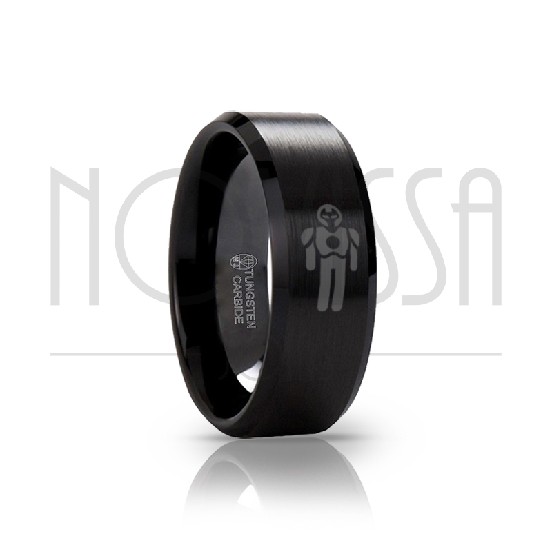 imagem HOMEM DE FERRO - BLACK EDITION SQUARE - ANEL DE TUNGSTÊNIO COM ACABAMENTO PRETO FOSCO