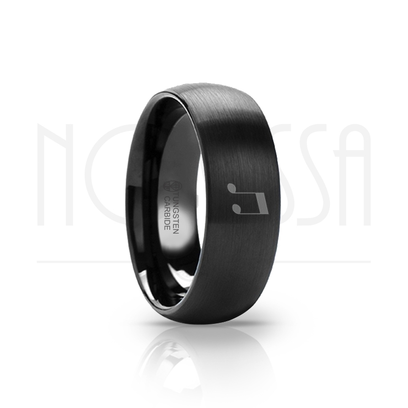 imagem PODATUS - SMOOTH BLACK EDITION - ANEL DE TUNGSTÊNIO COM ACABAMENTO PRETO FOSCO 6MM, 8MM