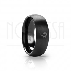 imagem CLAVE DE FA - SMOOTH BLACK EDITION - ANEL DE TUNGSTÊNIO COM ACABAMENTO PRETO FOSCO 6MM, 8MM