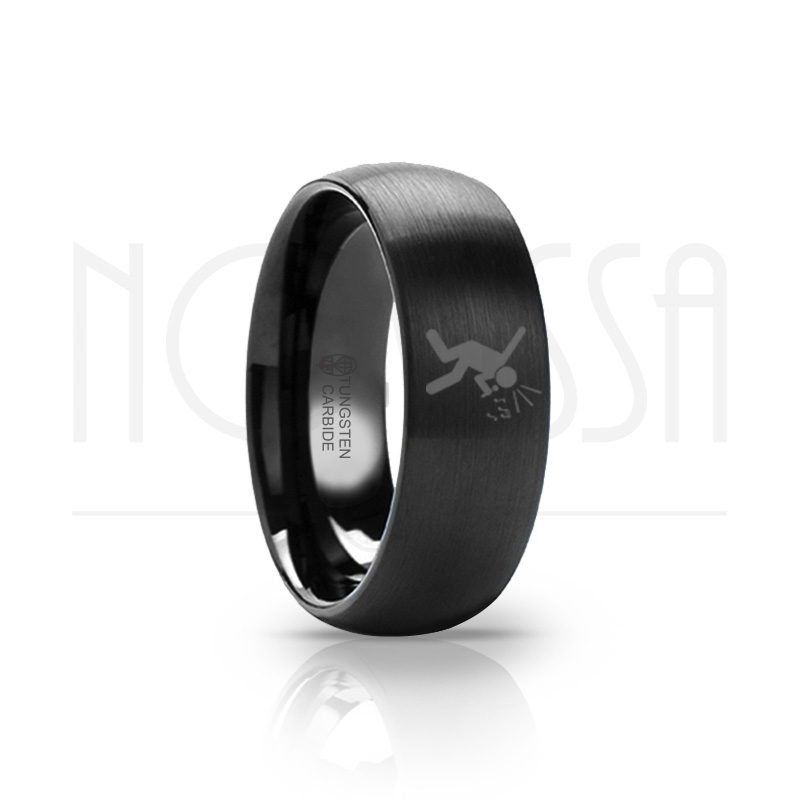 imagem VOCALISTA - SMOOTH BLACK EDITION - ANEL DE TUNGSTÊNIO COM ACABAMENTO PRETO FOSCO 6MM, 8MM