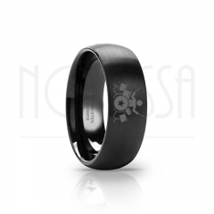 imagem BATERISTA - SMOOTH BLACK EDITION - ANEL DE TUNGSTÊNIO COM ACABAMENTO PRETO FOSCO 6MM, 8MM