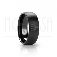 imagem DJ - SMOOTH BLACK EDITION - ANEL DE TUNGSTÊNIO COM ACABAMENTO PRETO FOSCO 6MM, 8MM