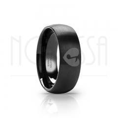 imagem CORAÇÃO COM NOTA MUSICAL - SMOOTH BLACK EDITION - ANEL DE TUNGSTÊNIO COM ACABAMENTO PRETO FOSCO 6MM, 8MM