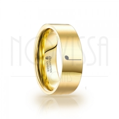 imagem VIRGA - GOLD EDITION SQUARE - ANEL DE TUNGSTÊNIO MAGNETIZADAS A OURO 18K