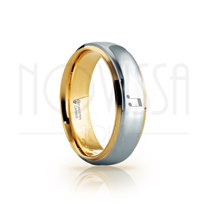 imagem PODATUS - SHINE ELEGANCE - ANEL DE TUNGSTÊNIO MAGNETIZADAS A OURO 18K EM ALTO BRILHO