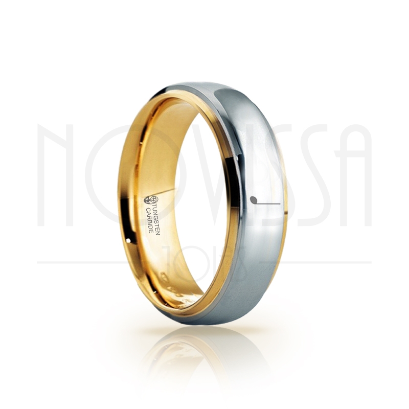 imagem VIRGA - SHINE ELEGANCE - ANEL DE TUNGSTÊNIO MAGNETIZADAS A OURO 18K EM ALTO BRILHO