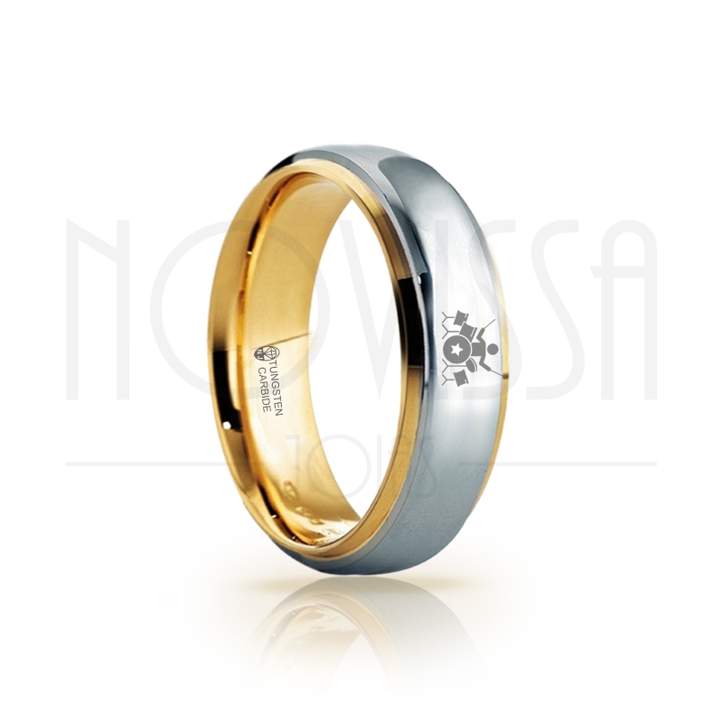 imagem BATERISTA - SHINE ELEGANCE - ANEL DE TUNGSTÊNIO MAGNETIZADAS A OURO 18K EM ALTO BRILHO