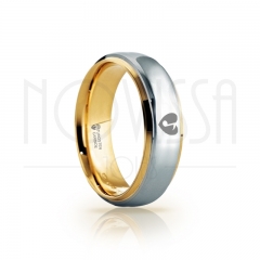 imagem CORAÇÃO COM NOTA MUSICAL - SHINE ELEGANCE - ANEL DE TUNGSTÊNIO MAGNETIZADAS A OURO 18K EM ALTO BRILHO