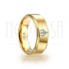 imagem DJ - STONES GOLD EDITION - ANEL DE TUNGSTÊNIO COM OU SEM SWAROVSKI, ALTO BRILHO BRILHO