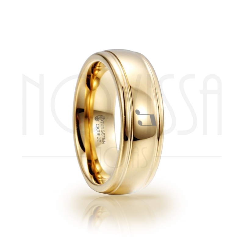 imagem PODATUS - MASSIVE GOLD ELEGANCE - ANEL DE TUNGSTÊNIO COM ACABAMENTO DE ALTO BRILHO