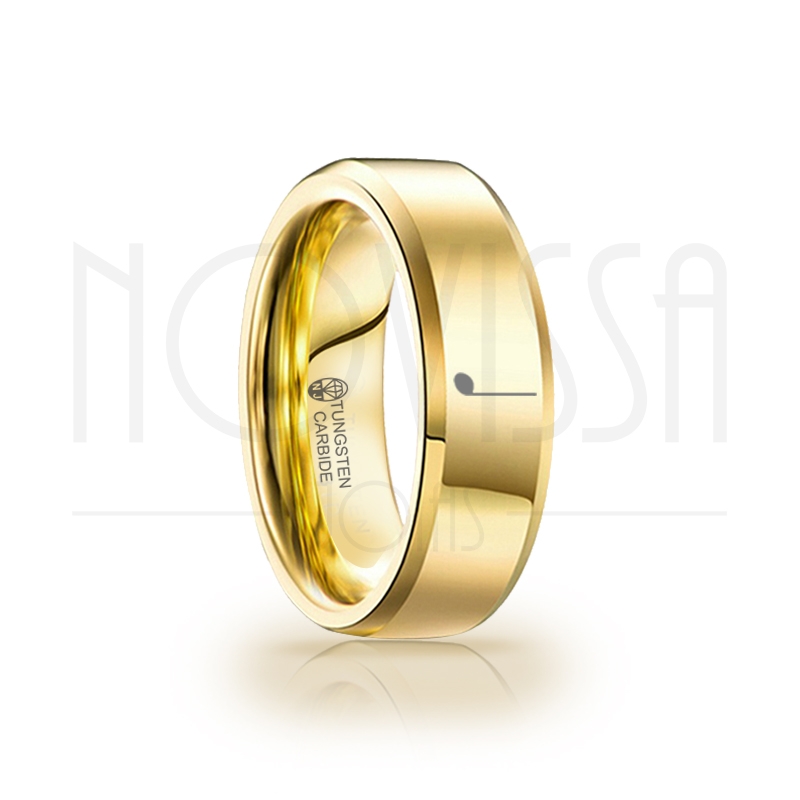 imagem VIRGA - GOLD EDITION EDGE - ANEL DE TUNGSTÊNIO MAGNETIZADAS A OURO 18K