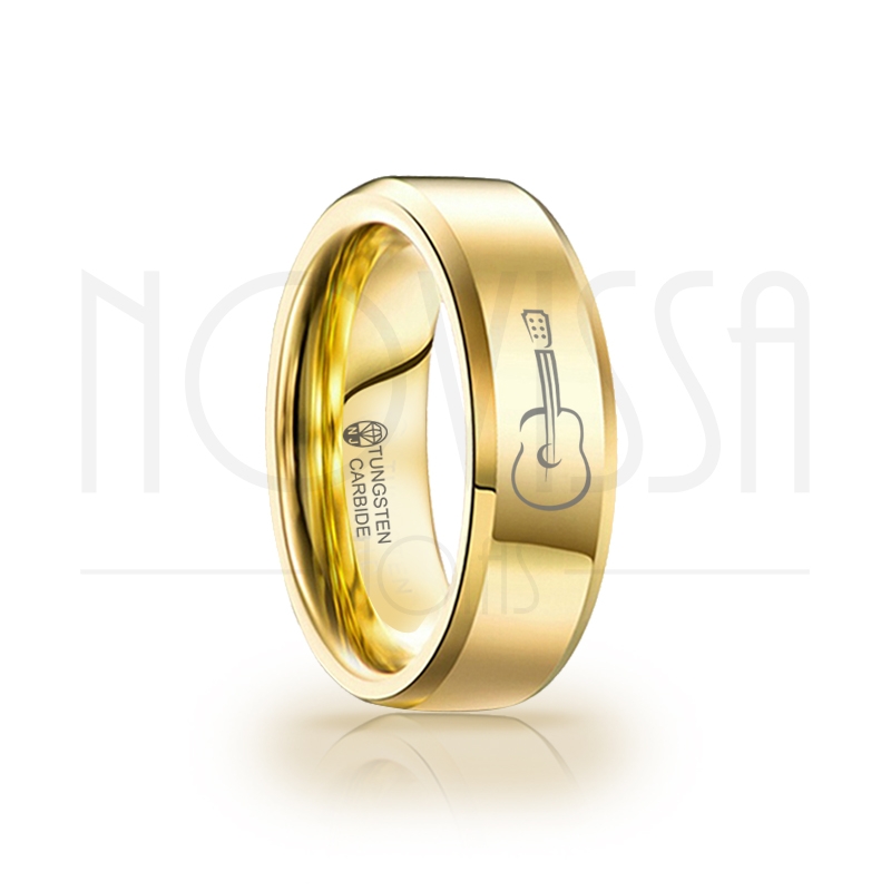 imagem VIOLÃO - GOLD EDITION EDGE - ANEL DE TUNGSTÊNIO MAGNETIZADAS A OURO 18K