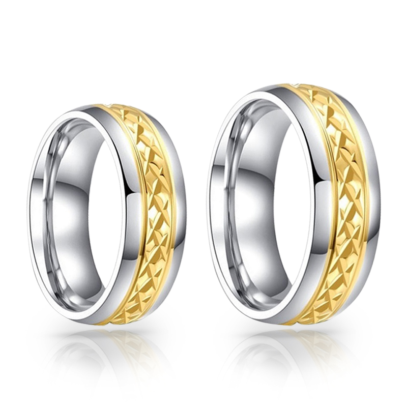 imagem #MODA GOLD# ALIANÇAS DE AÇO 316L FOLHEADAS A OURO 18K COM ACABAMENTO DE ALTO BRILHO