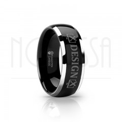 imagem DESIGN  - SMOOTH EDITION BLACK - ANEL DE TUNGSTÊNIO COM ACABAMENTO DE ALTO BRILHO