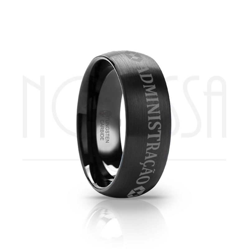 imagem ADMINISTRAÇÃO - SMOOTH BLACK EDITION - ANEL DE TUNGSTÊNIO COM ACABAMENTO PRETO FOSCO 6MM, 8MM