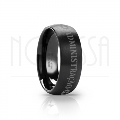 imagem ADMINISTRAÇÃO - SMOOTH BLACK EDITION - ANEL DE TUNGSTÊNIO COM ACABAMENTO PRETO FOSCO 6MM, 8MM