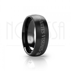 imagem ARTES VISUAIS - SMOOTH BLACK EDITION - ANEL DE TUNGSTÊNIO COM ACABAMENTO PRETO FOSCO 6MM, 8MM