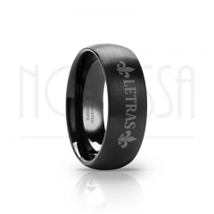 imagem LETRAS  - SMOOTH BLACK EDITION - ANEL DE TUNGSTÊNIO COM ACABAMENTO PRETO FOSCO 6MM, 8MM