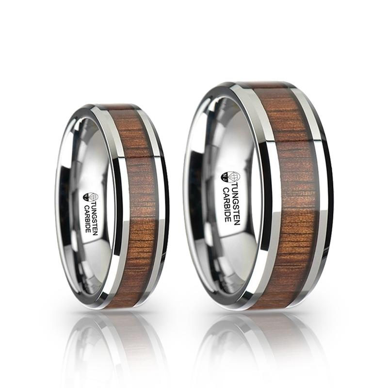 imagem FIBRA WOOD EDITION - LUXUOSA ALIANÇA DE TUNGSTÊNIO COM INLAY DE MADEIRA