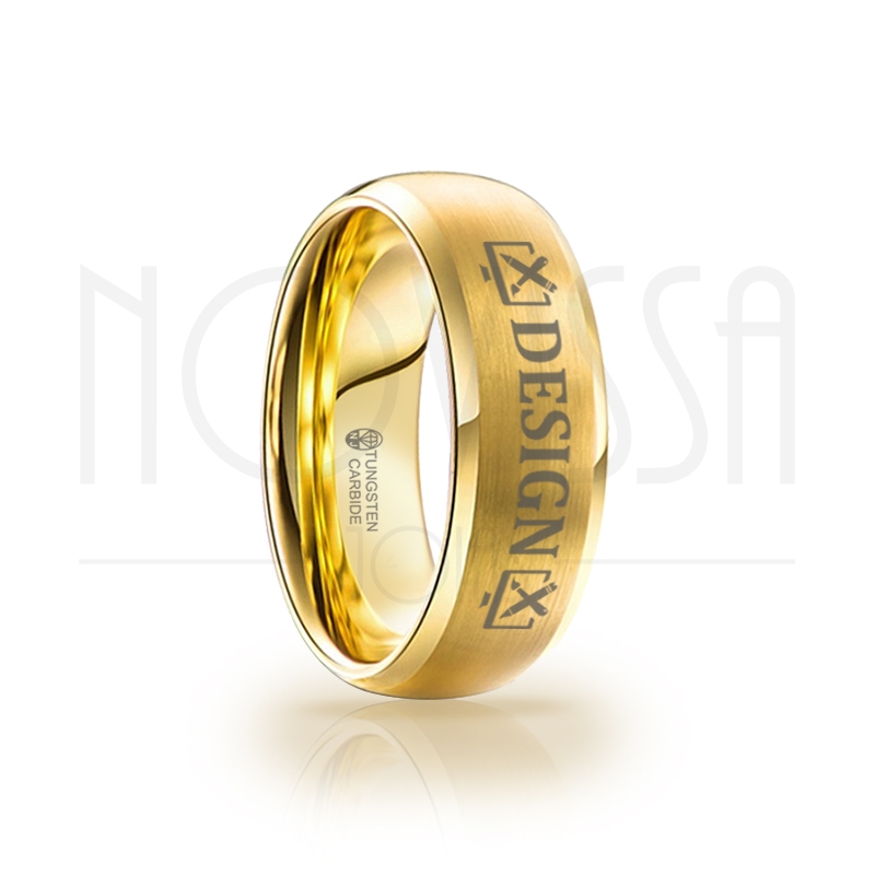 imagem DESIGN - ANEL DE TUNGSTÊNIO - MAGNETIZADA A OURO 18K COM ACABAMENTO FOSCO