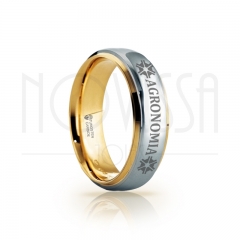 imagem AGRONOMIA - SHINE ELEGANCE - ANEL DE TUNGSTÊNIO MAGNETIZADAS A OURO 18K EM ALTO BRILHO