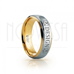 imagem DESIGN - SHINE ELEGANCE - ANEL DE TUNGSTÊNIO MAGNETIZADAS A OURO 18K EM ALTO BRILHO