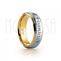 imagem FARMÁCIA  - SHINE ELEGANCE - ANEL DE TUNGSTÊNIO MAGNETIZADAS A OURO 18K EM ALTO BRILHO