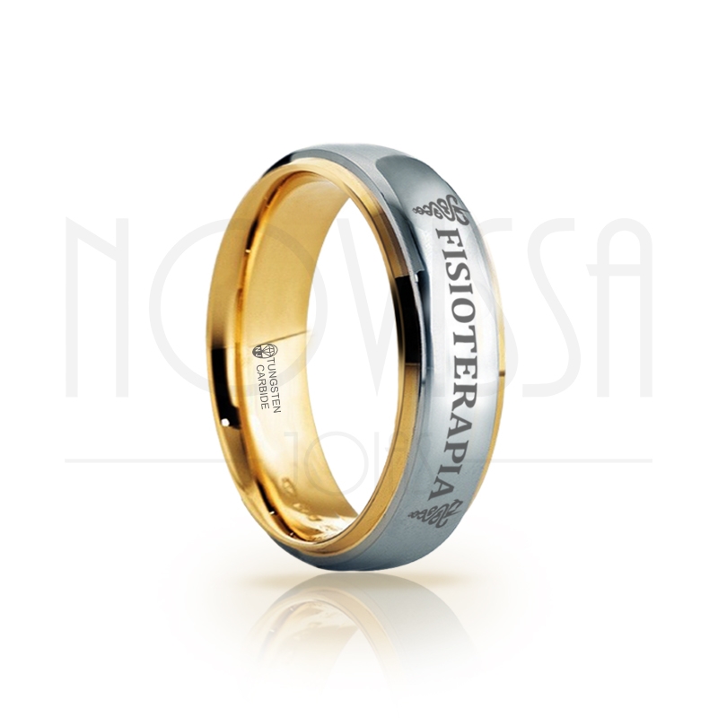 imagem FISIOTERAPIA   - SHINE ELEGANCE - ANEL DE TUNGSTÊNIO MAGNETIZADAS A OURO 18K EM ALTO BRILHO